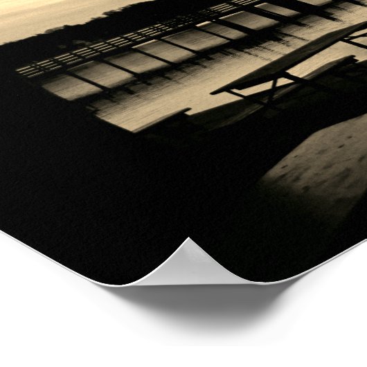 Biergarten am See monochrom Poster (Ecke)