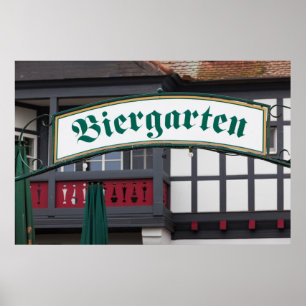 Biergarten-Schild, Deutschland Poster