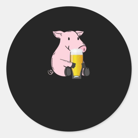 Biergeschenk mit Schwein Runder Aufkleber (Vorderseite)