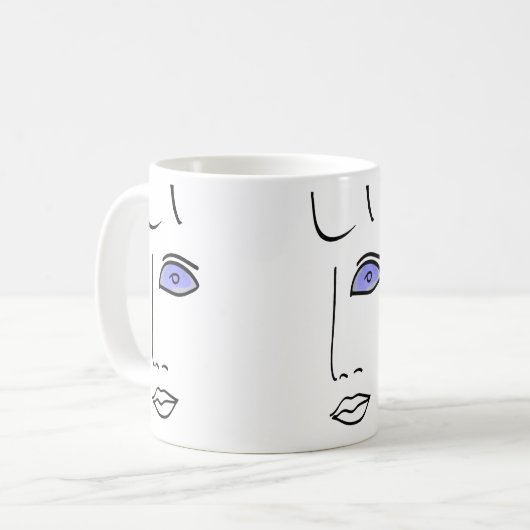 Bierglas-Augen. Kaffeetasse (Vorderseite Links)