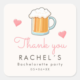 Bierglas danke quadratischer aufkleber