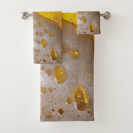 Bierglas mit Bläschen und Schaumstoff Badhandtuch Set (Insitu)