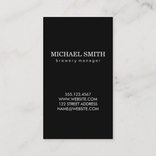 Bierglas mit Monogramm Visitenkarte (Rückseite)