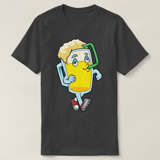 Bierglas mit Stroh T-Shirt (Design vorne)