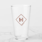 Bierglas | Modernes geometrisches Monogramm Initia Glas (Vorderseite)