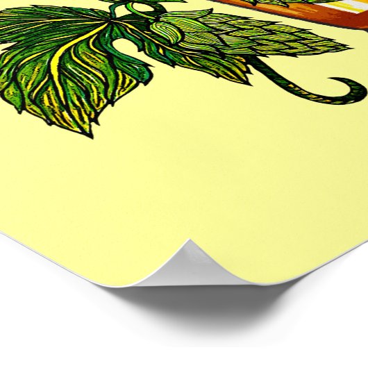 Bierglas und Hopfen mit Text Poster (Ecke)