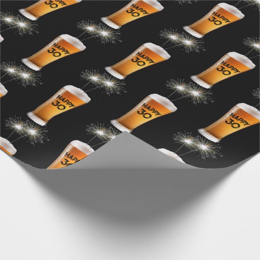 Biergläser im 30. Geburtstag Geschenkpapier (Ecke)