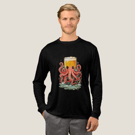 Bierglaskopf Octopus Graphic T-Shirt Tri-Blend Shirt (Volle Vorderseite)