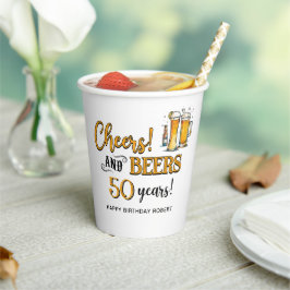 Bierjubiläum 50. Geburtstag Pappbecher