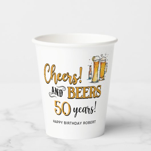 Bierjubiläum 50. Geburtstag Pappbecher (Vorderseite)