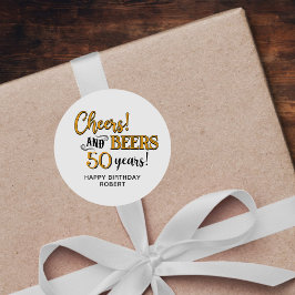 Bierjubiläum 50. Geburtstag Runder Aufkleber