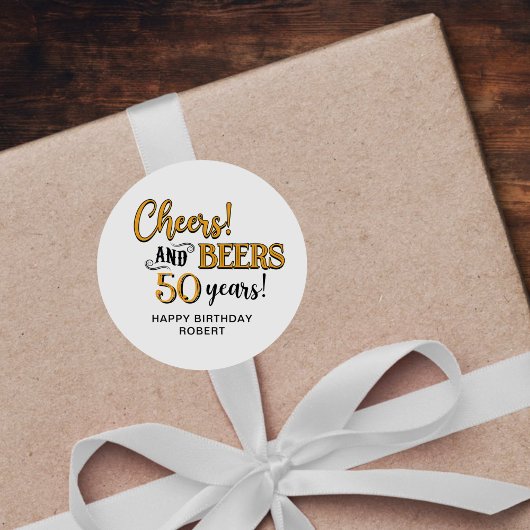 Bierjubiläum 50. Geburtstag Runder Aufkleber