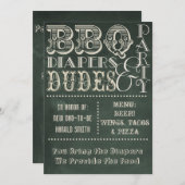 Bierkappen und TYPEN Babydusche Einladung (Vorne/Hinten)