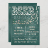 Bierkappen und Väter Babydusche Einladung (Vorne/Hinten)
