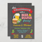 Bierkeller und Windelscheiben-Babydusche Einladung (Vorne/Hinten)