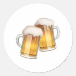 Bierklinkende Tasse - Emoji Runder Aufkleber
