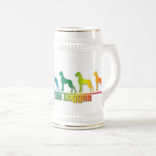 Bierkrug Doggen Bierglas (VorderseiteRechts)