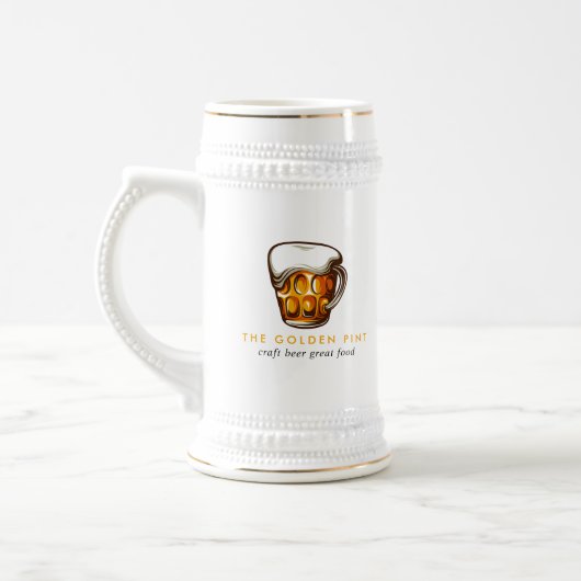 Bierkrug-Logo-Brauerei-Bar-Geschäft Stein Bierglas (Links)