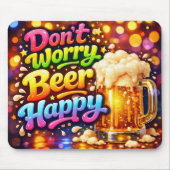 Bierkrug mit lustigem Neon-Spruch Mousepad (Vorne)