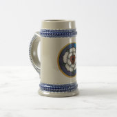 Bierkrug mit Rose und Zitieren von lutero Bierglas (Vorderseite Links)