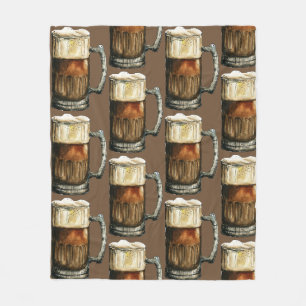 Bierkrug-Muster Fleecedecke
