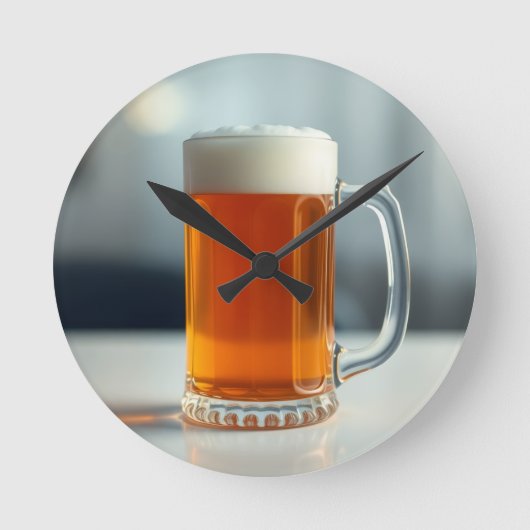 Bierkrug Runde Wanduhr (Vorderseite)