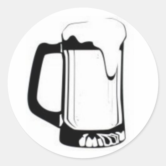 Bierkrug Runder Aufkleber (Vorderseite)
