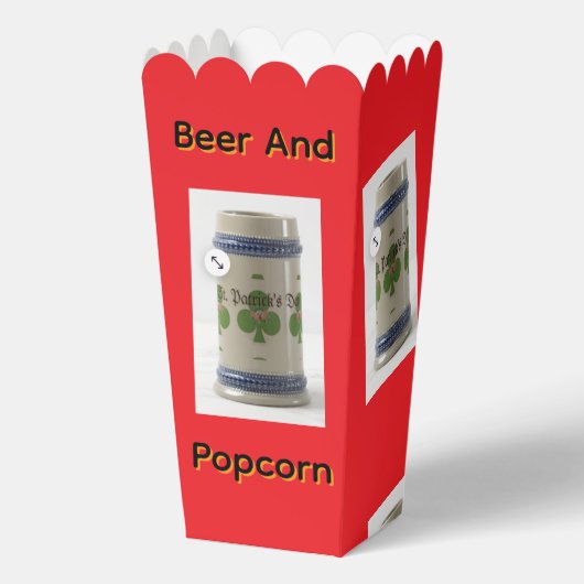 Bierkrug und Popcorn Geschenkschachtel (Vorderseite)
