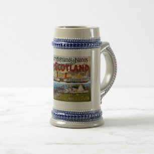Bierkrug Vintage Schottland Reiseplakat 22oz Bierglas