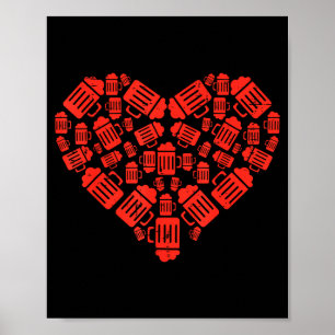 Bierkrüge Herz Lustiger Valentinstag Trinkteam Poster
