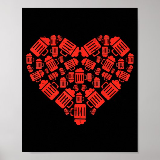 Bierkrüge Herz Lustiger Valentinstag Trinkteam Poster (Vorne)