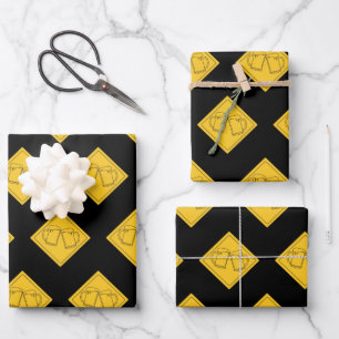 Bierliebhaber Schild Geschenkpapier Set