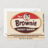Biermarke für Brownie Postkarte (Vorne/Hinten)