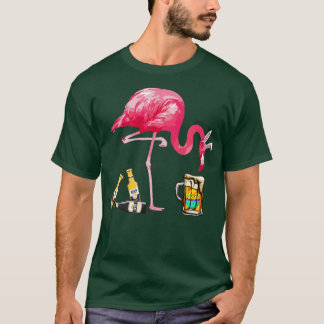 Bierostertag Flamingo trinken Kostüm T-Shirt
