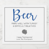 Bierpaare gut mit Truthühnern und schwierigen Verw Bierflaschenetikett (Einzelnes Label)