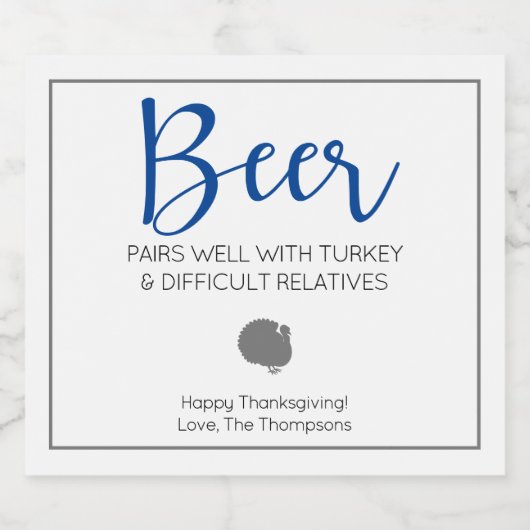 Bierpaare gut mit Truthühnern und schwierigen Verw Bierflaschenetikett (Einzelnes Label)