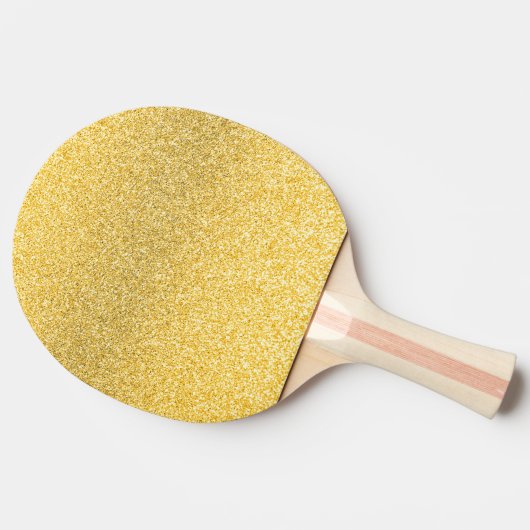 Bierpaddel aus Gold Glitzer Tischtennis Schläger (Seitenansicht)