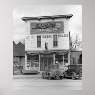 Bierpalast-Taverne, 1940. Vintage-Foto Poster