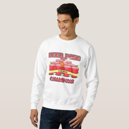 Bierpong Champion Cups Pong Ball anpassen Sweatshirt (Vorne ganz)