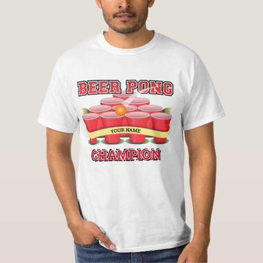Bierpong Champion Cups Pong Ball anpassen T-Shirt (Vorderseite)