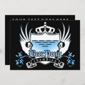 Bierpong-Champion für königliches Wappen Einladung (Vorne/Hinten)