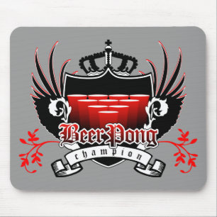 Bierpong-Champion für königliches Wappen Mousepad