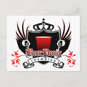 Bierpong-Champion für königliches Wappen Postkarte