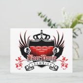 Bierpong-Champion Royal Wappen Einladung (Stehend Vorderseite)