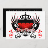 Bierpong-Champion Royal Wappen Einladung (Vorne/Hinten)