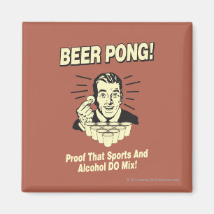 Bierpong: Proof Alcohol & Sports Mix Magnet