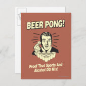 Bierpong: Proof Alcohol & Sports Mix Postkarte (Vorne/Hinten)