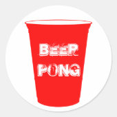 Bierpong Runder Aufkleber (Vorderseite)