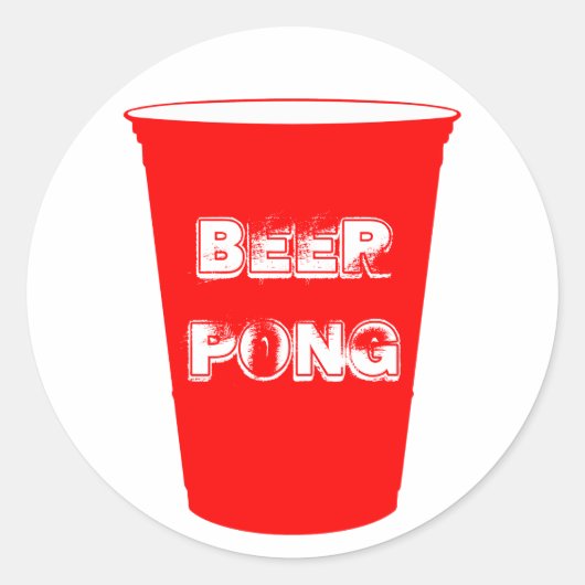 Bierpong Runder Aufkleber (Vorderseite)