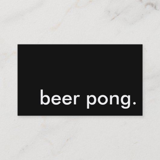 Bierpong. Visitenkarte (Vorderseite)